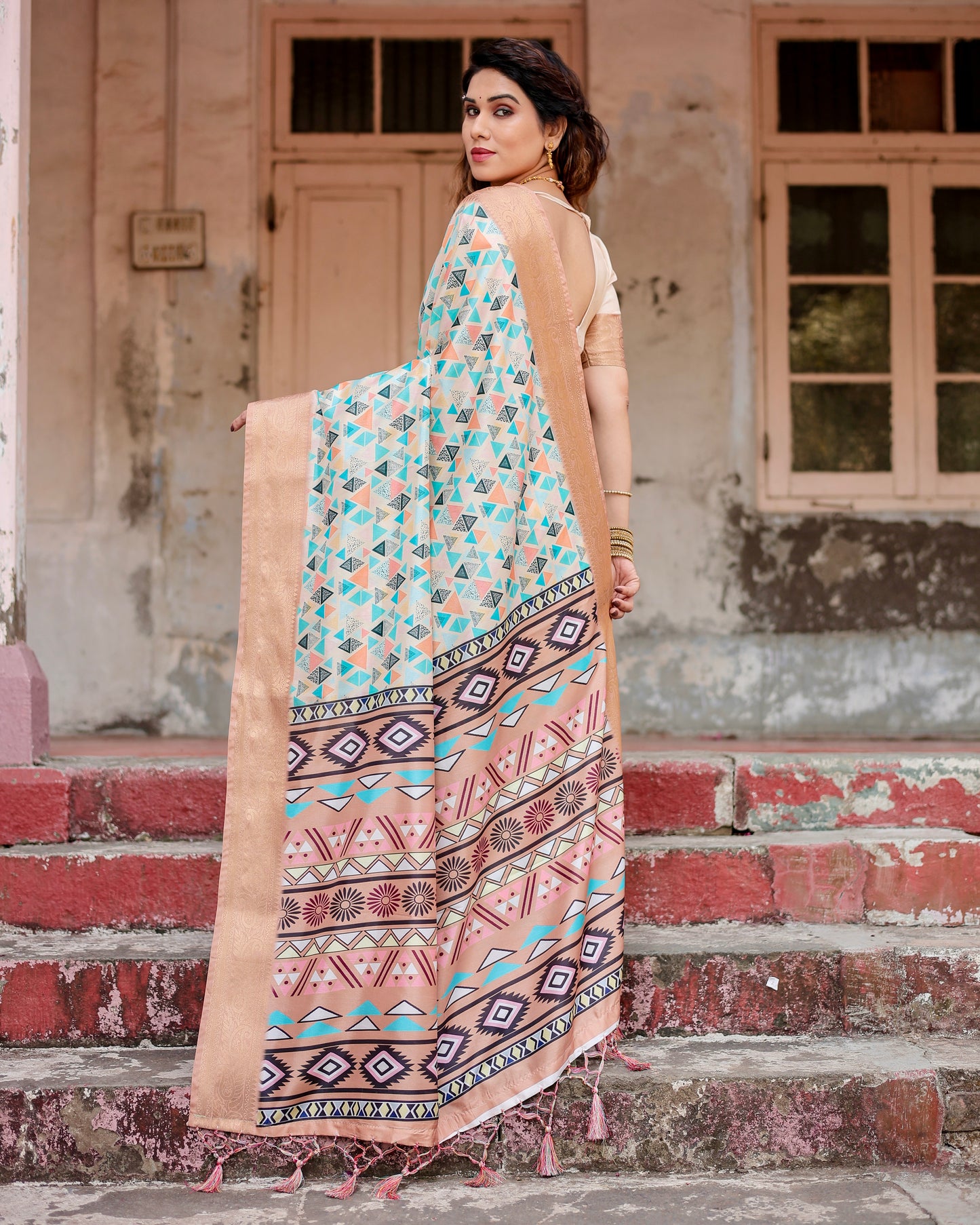 Multi Color Printed Silk Light Weight Saree