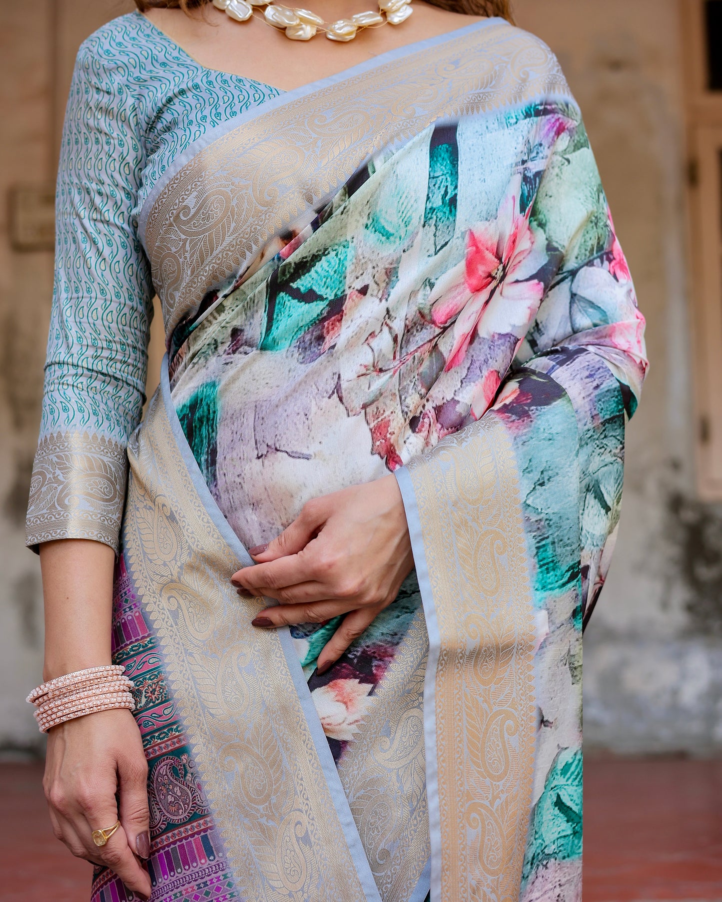 Printed Multi Color Silk Light Weight Saree