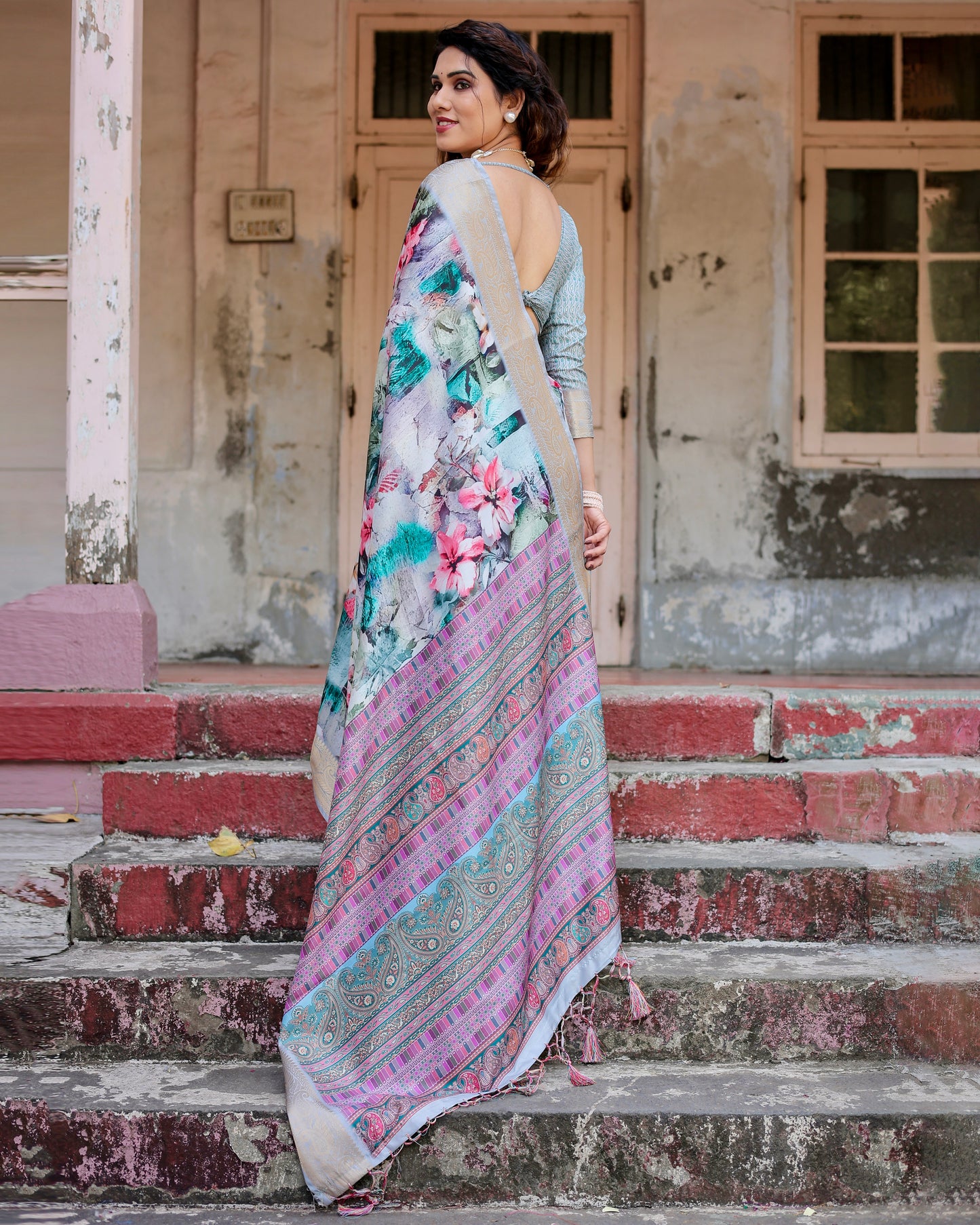 Printed Multi Color Silk Light Weight Saree
