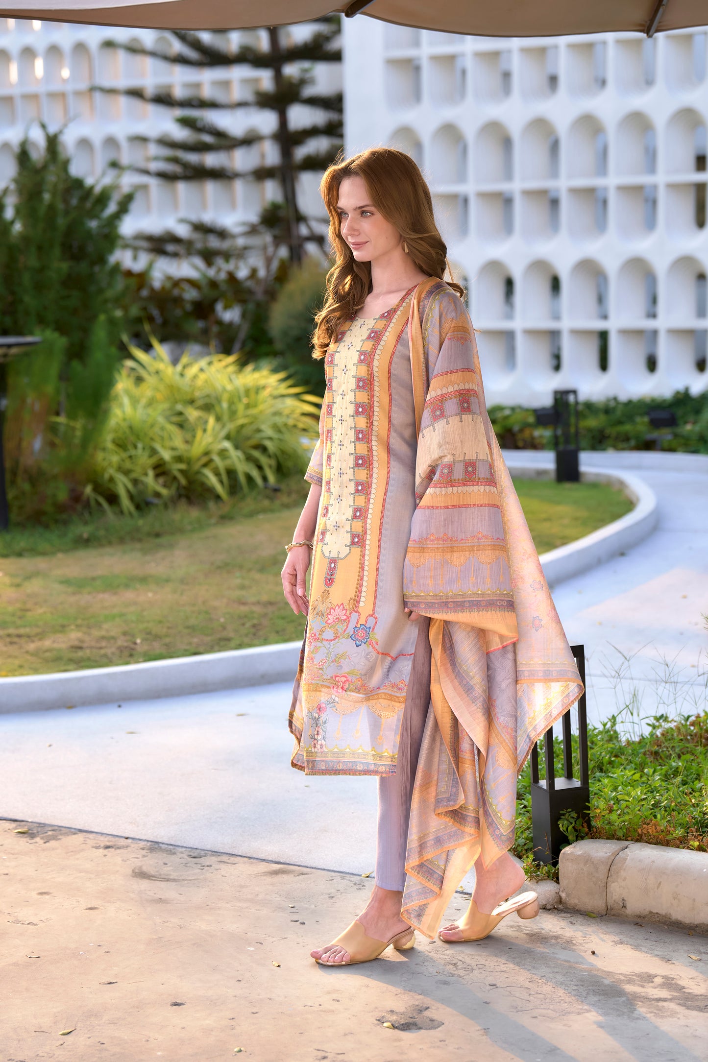 Elegant Silk Blend Embroidered Kurta Set with Dupatta | Traditional Ethnic Wear for Women