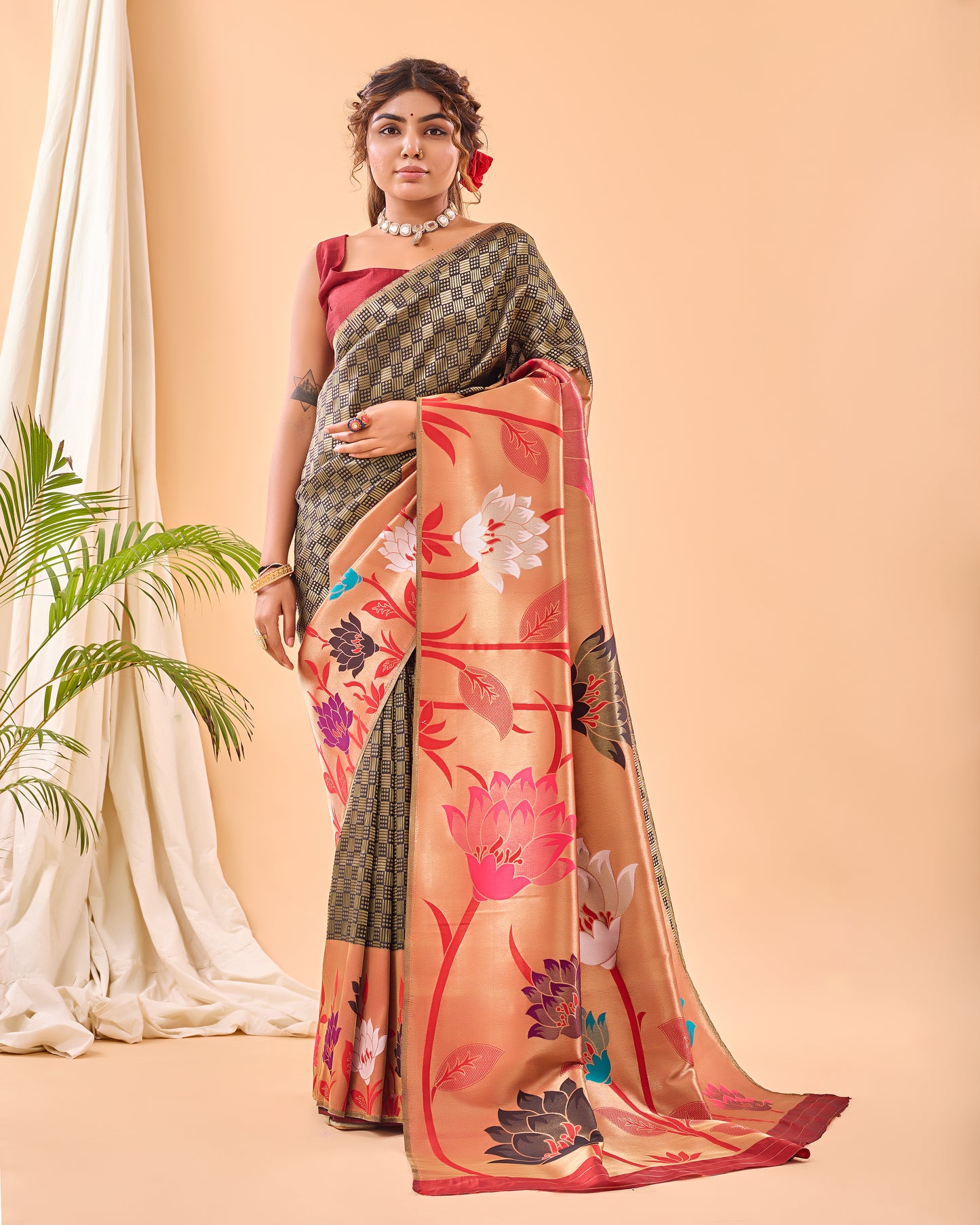 Almost Black Paithani Silk Saree