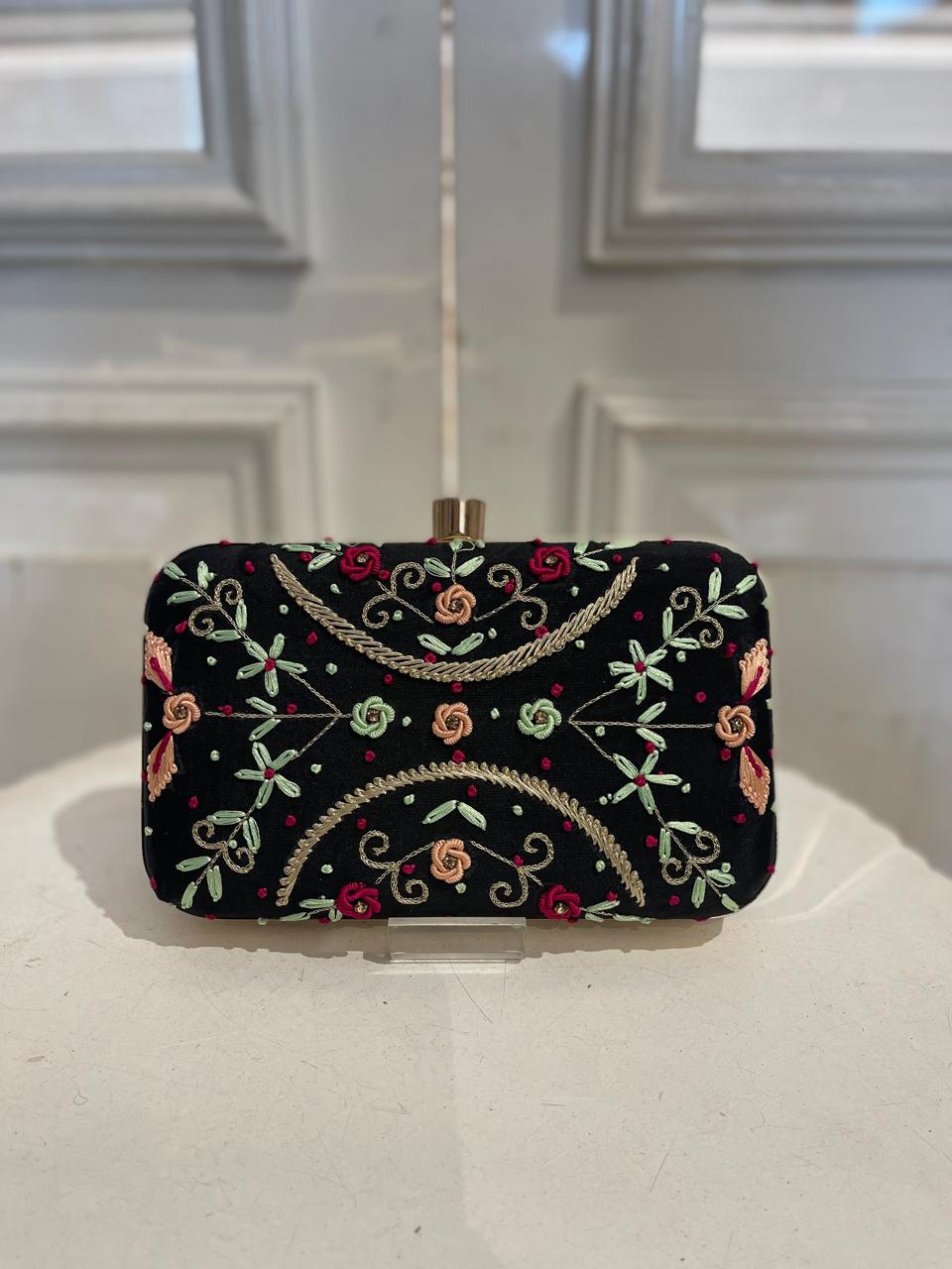 Luxury Poly Satin Clutch – Detachable Chain, Ideal for Weddings & Celebrations
