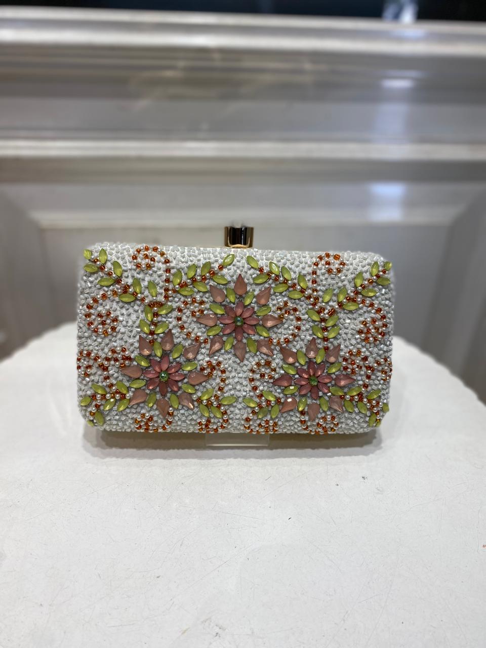 Luxury Poly Satin Clutch – Detachable Chain, Ideal for Weddings & Celebrations