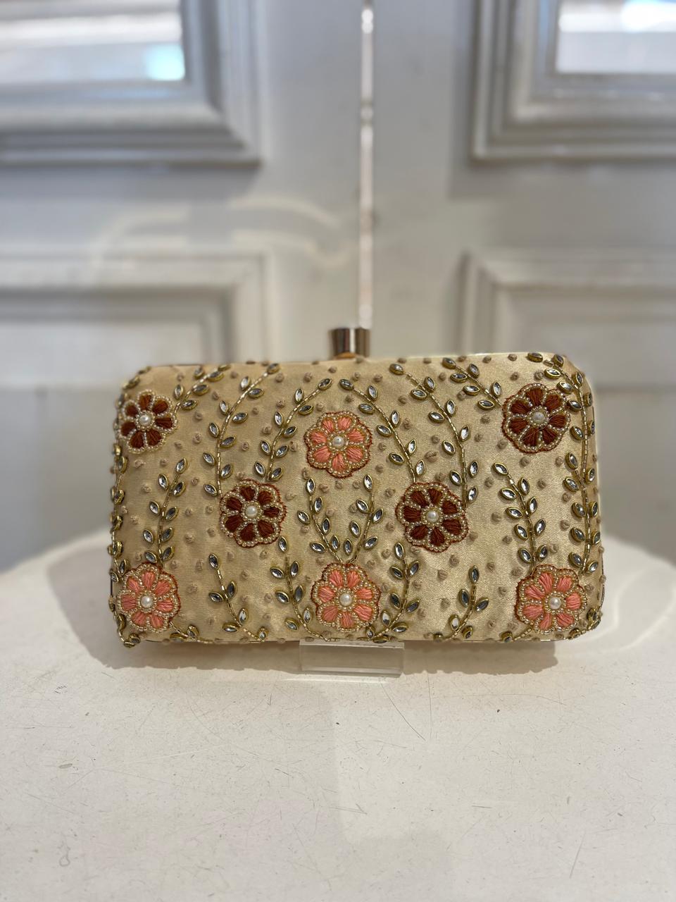 Poly Satin Clutch Bag for Women – Detachable Chain, Lightweight Party & Bridal Purse