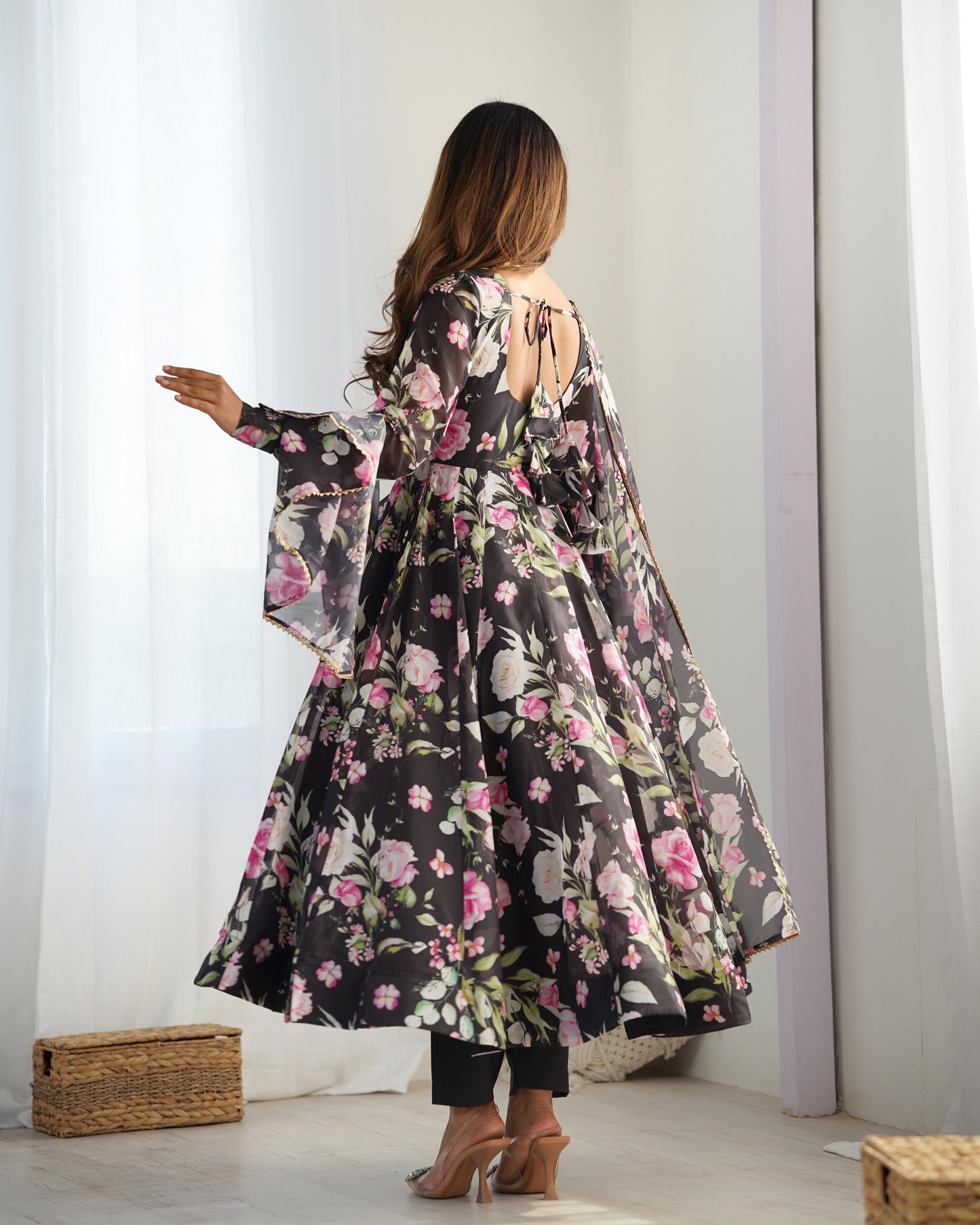 Premium Organza Silk Anarkali Gown Set with Dupatta