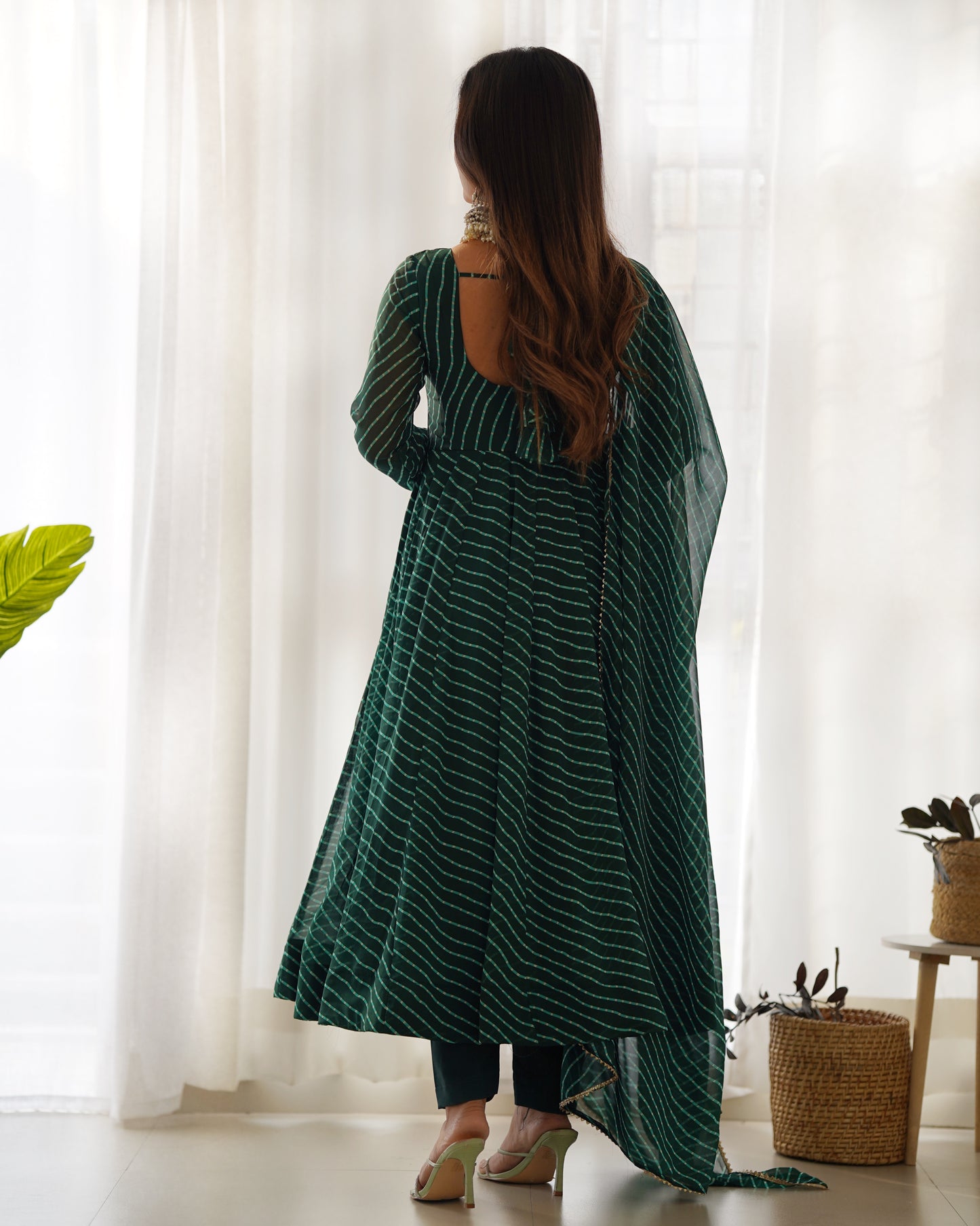 Georgette Silk Laheriya Print Anarkali By Stylish Ethnic