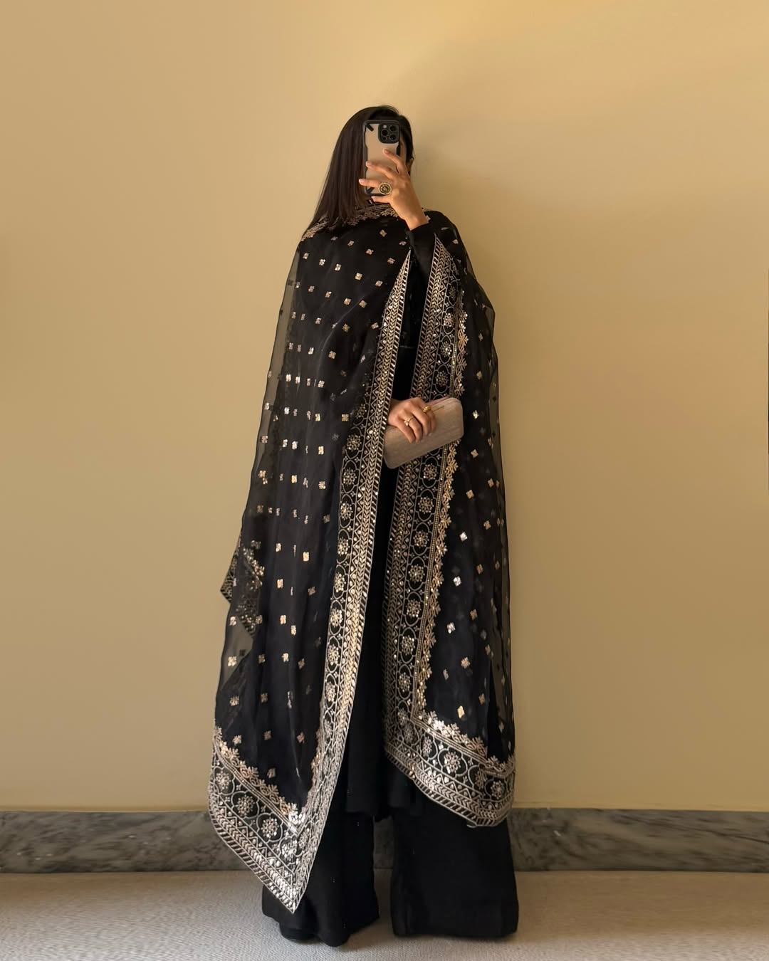 Stylish Pure Fox Georgette Kurta Set with Potli Button Detailing and Dupatta