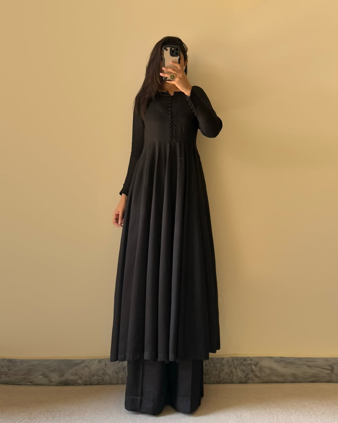 Stylish Pure Fox Georgette Kurta Set with Potli Button Detailing and Dupatta