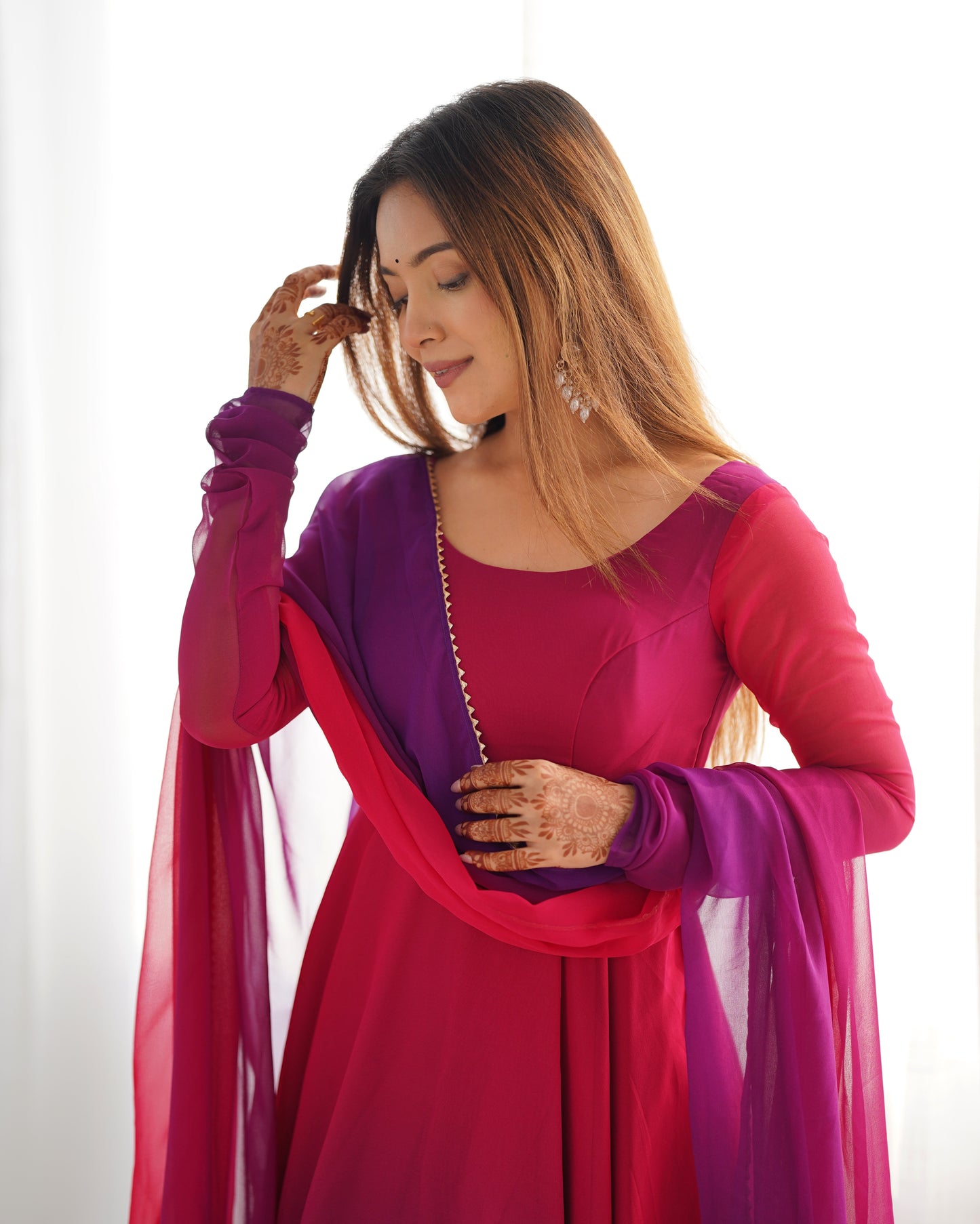 Elegant Heavy Pure Soft Fox Georgette Anarkali Suit with Colorful Padding and Dupatta