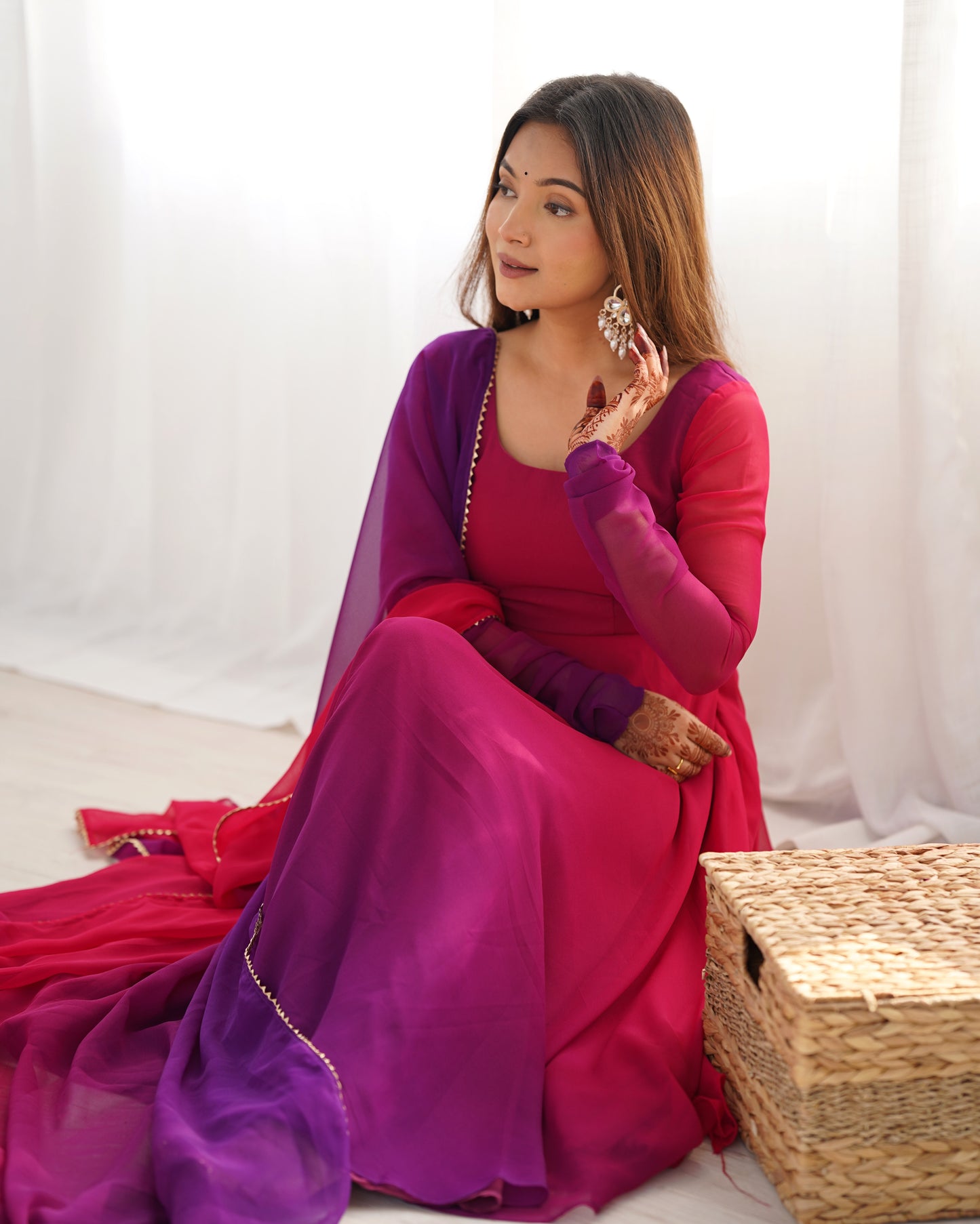 Elegant Heavy Pure Soft Fox Georgette Anarkali Suit with Colorful Padding and Dupatta
