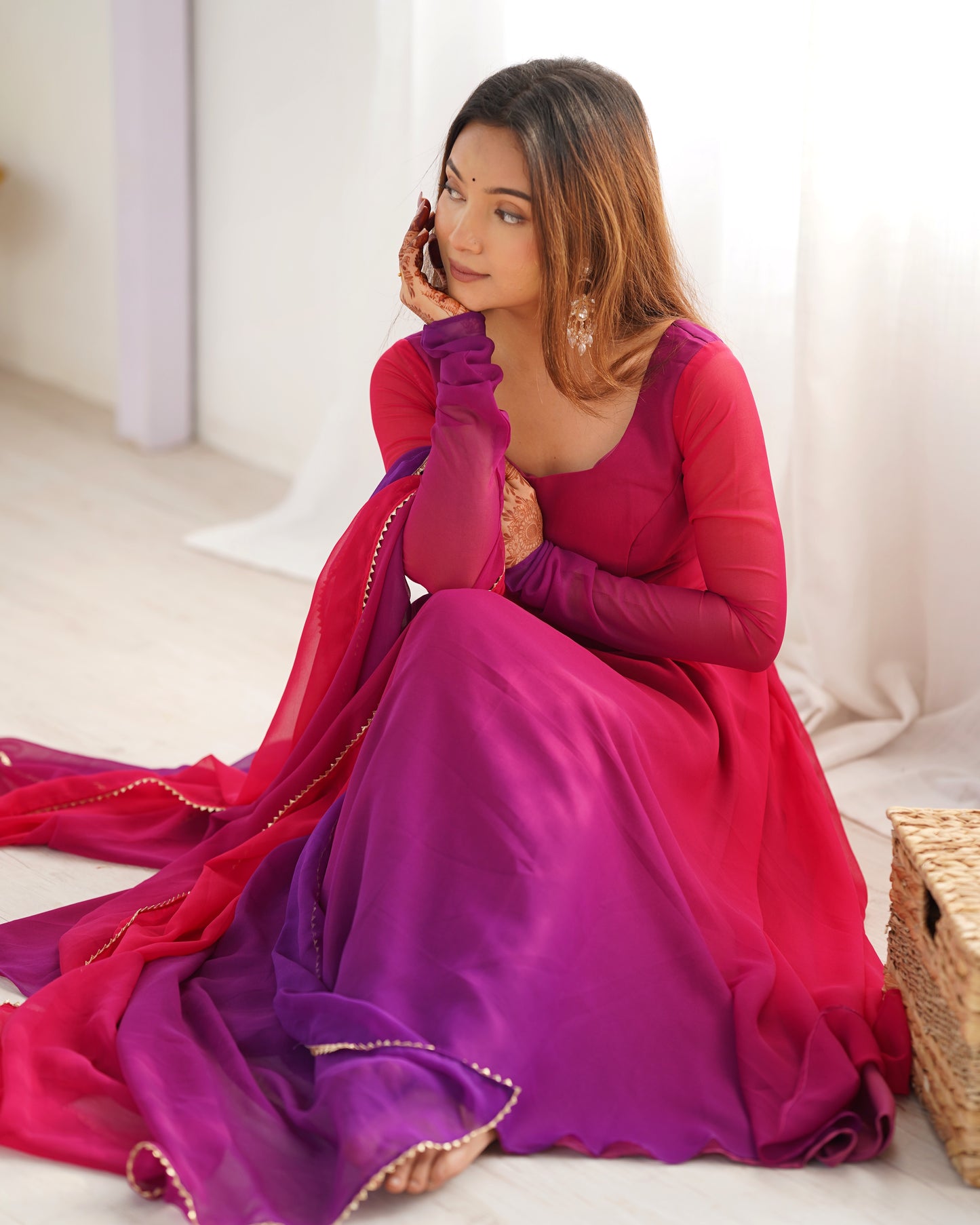 Elegant Heavy Pure Soft Fox Georgette Anarkali Suit with Colorful Padding and Dupatta
