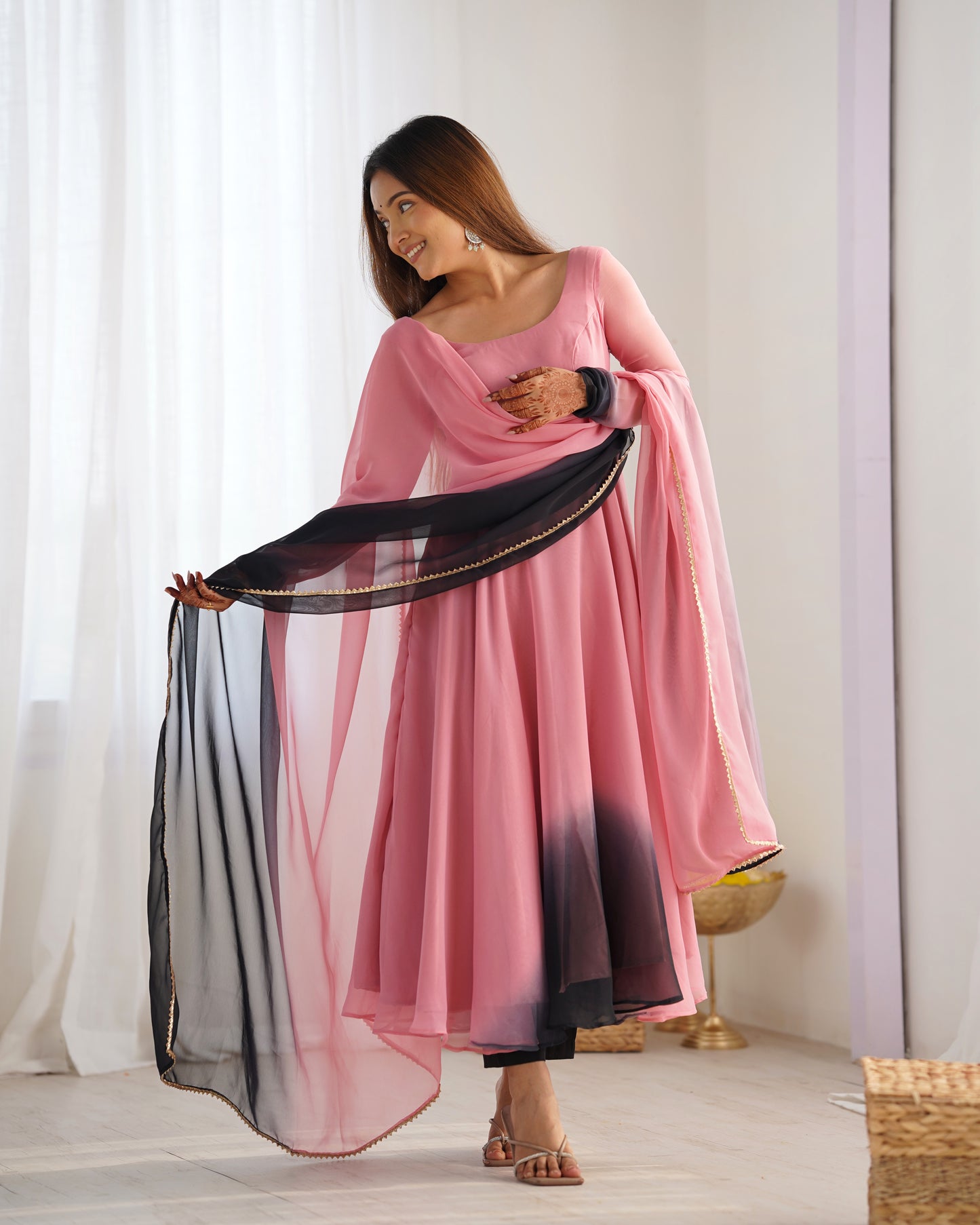 Elegant Heavy Pure Soft Fox Georgette Anarkali Suit with Colorful Padding and Dupatta