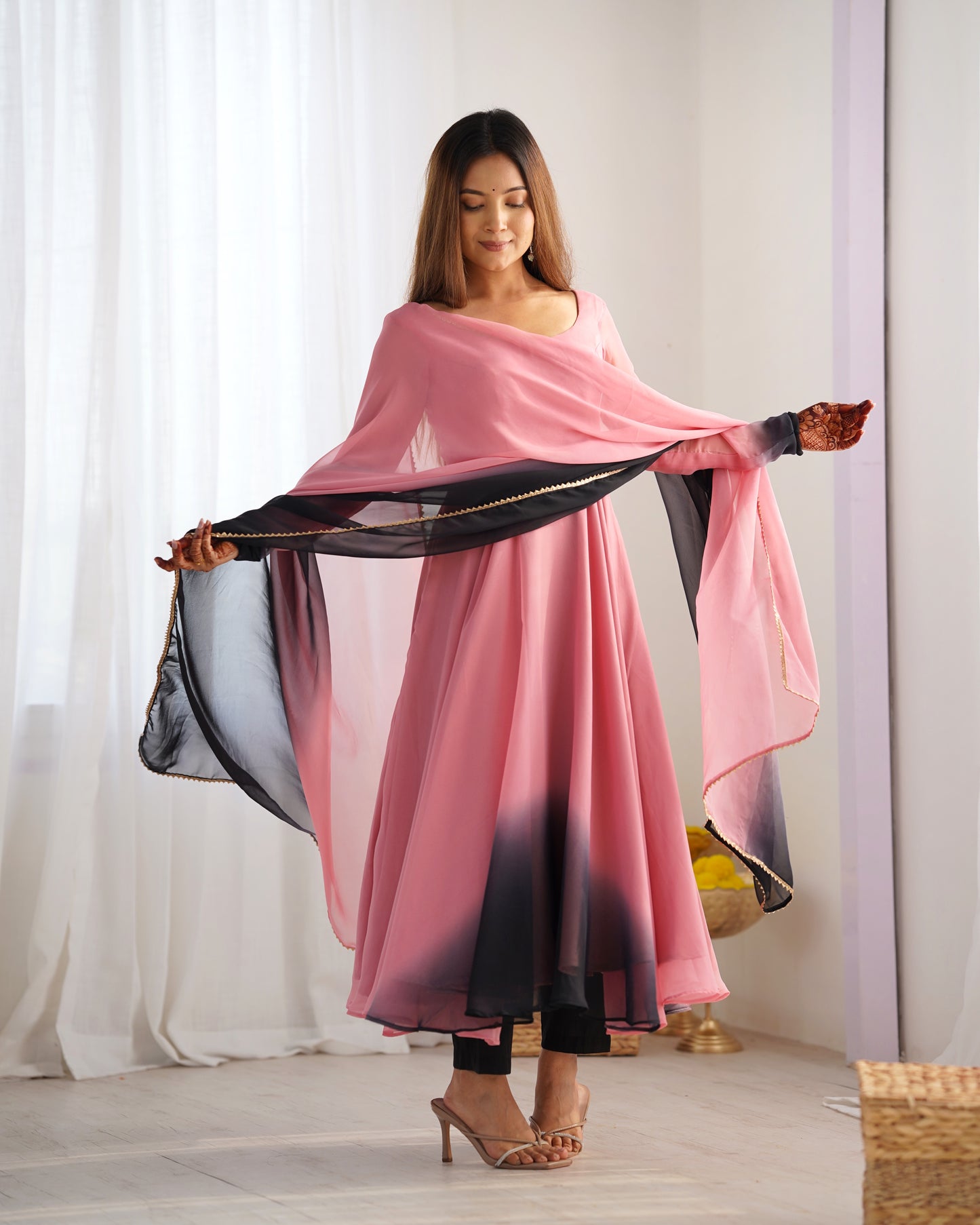 Elegant Heavy Pure Soft Fox Georgette Anarkali Suit with Colorful Padding and Dupatta