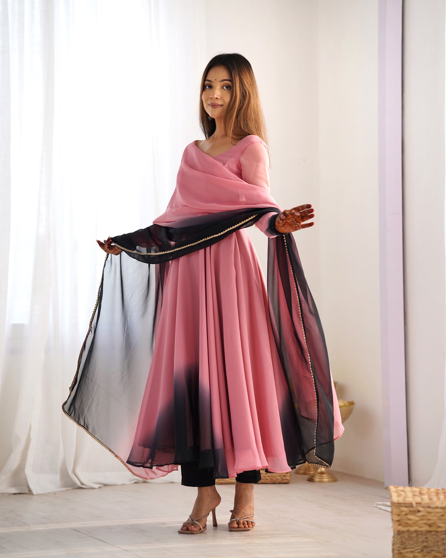 Elegant Heavy Pure Soft Fox Georgette Anarkali Suit with Colorful Padding and Dupatta