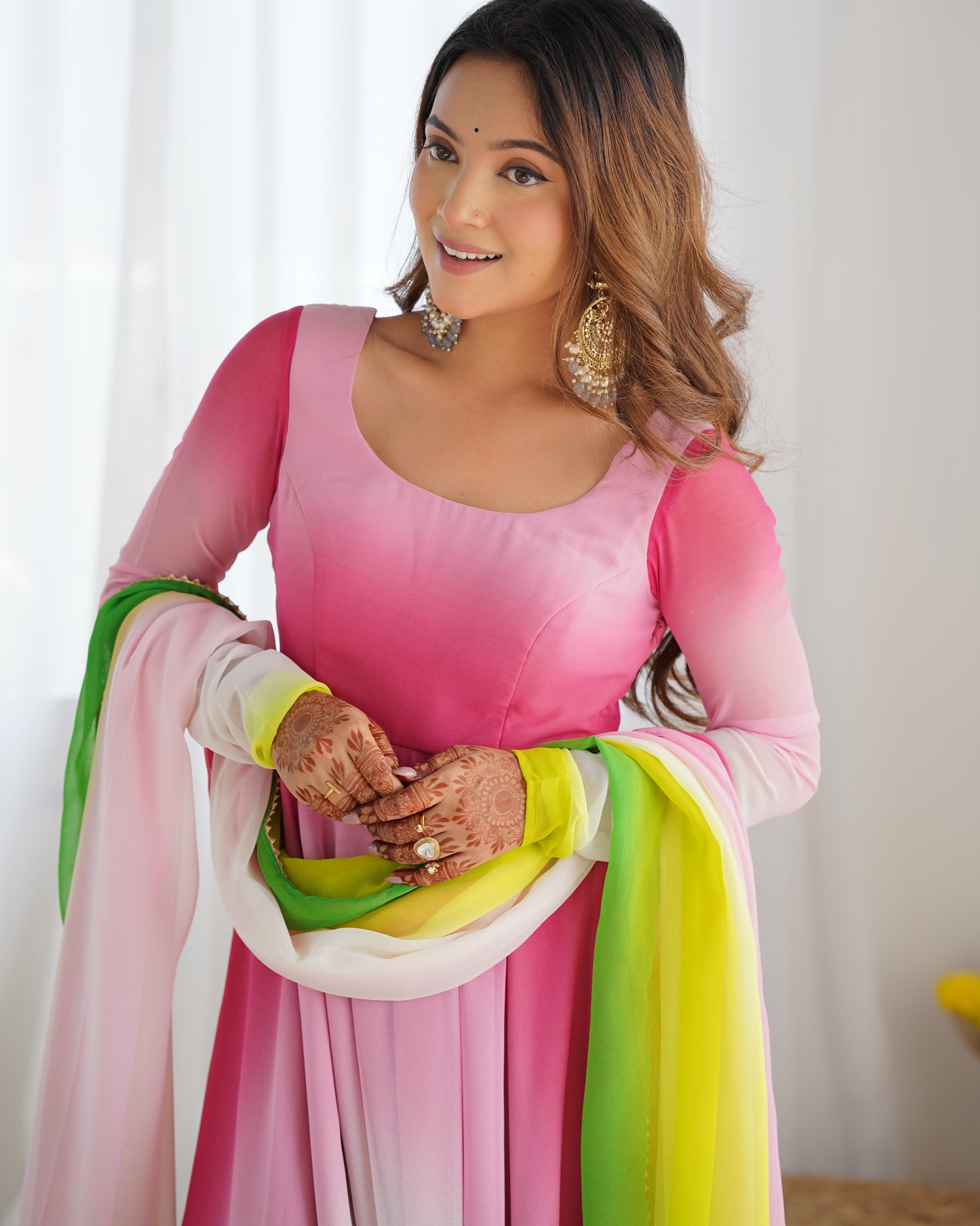 Elegant Heavy Pure Soft Fox Georgette Anarkali Suit with Colorful Padding and Dupatta