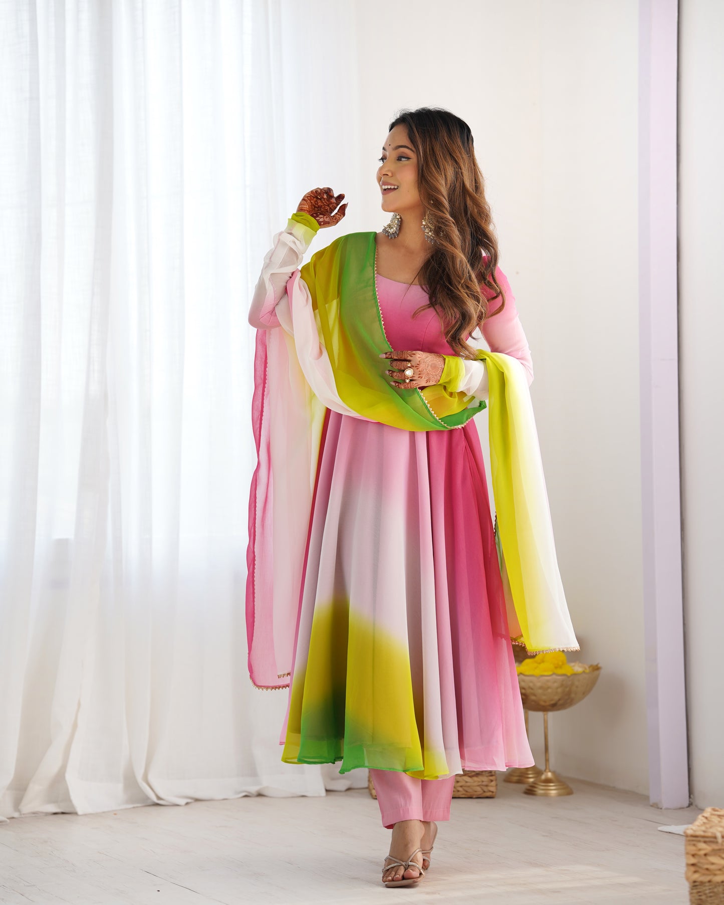 Elegant Heavy Pure Soft Fox Georgette Anarkali Suit with Colorful Padding and Dupatta