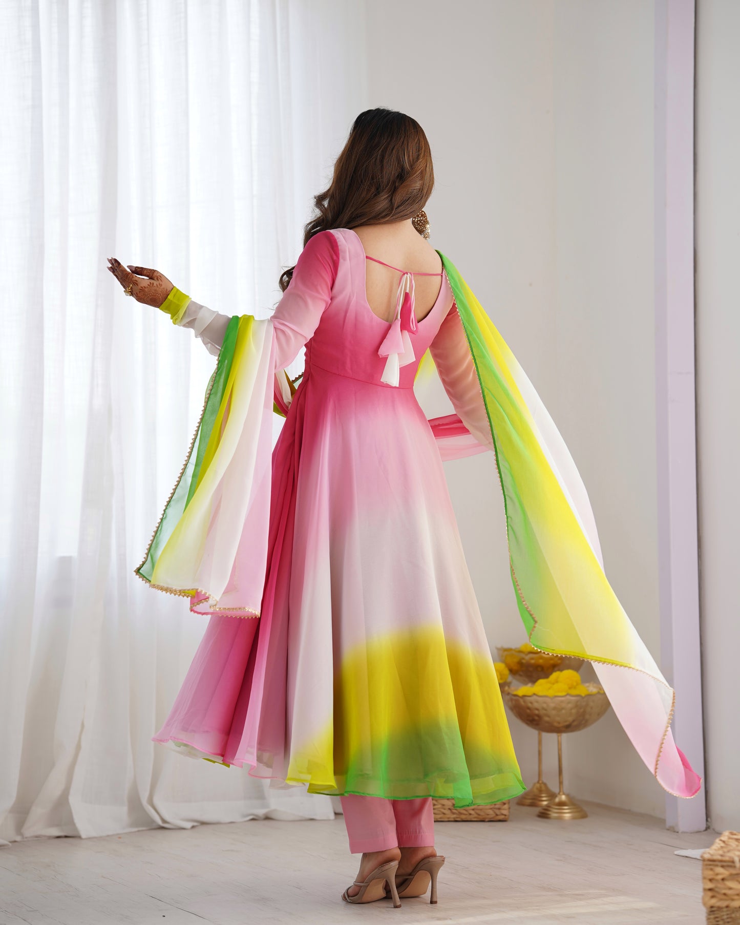 Elegant Heavy Pure Soft Fox Georgette Anarkali Suit with Colorful Padding and Dupatta