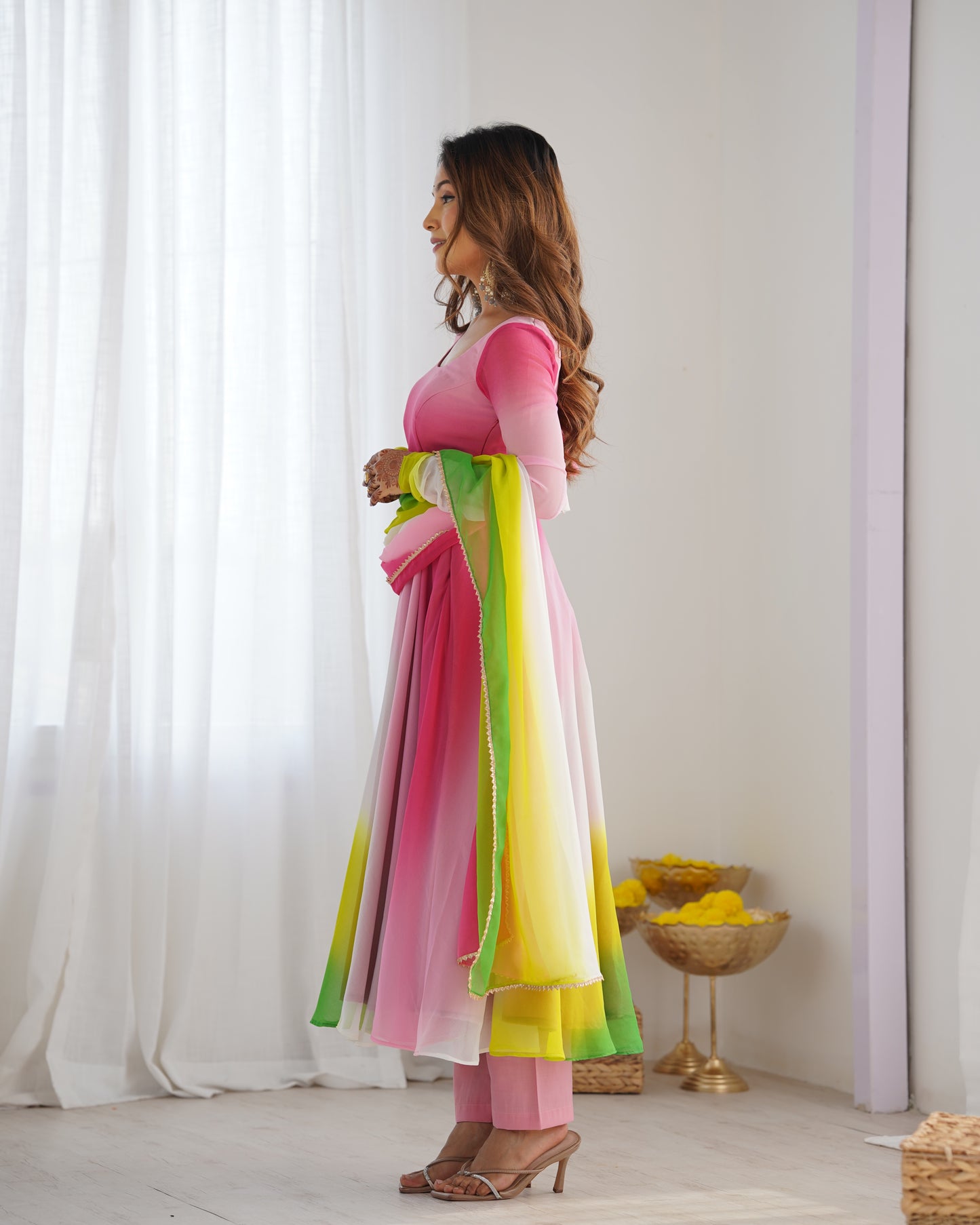 Elegant Heavy Pure Soft Fox Georgette Anarkali Suit with Colorful Padding and Dupatta