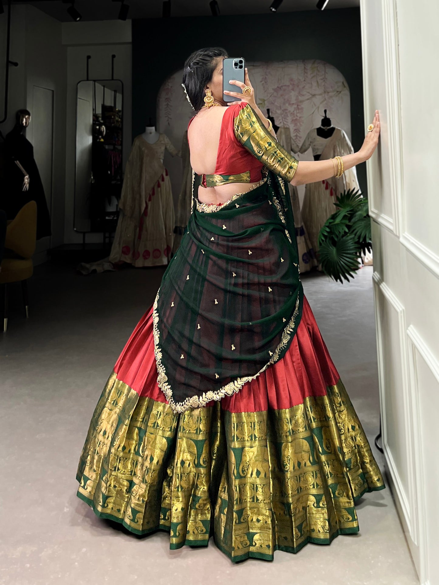 Narayan Pattu Zari Woven Black Lehenga Set with Embroidered Georgette Dupatta