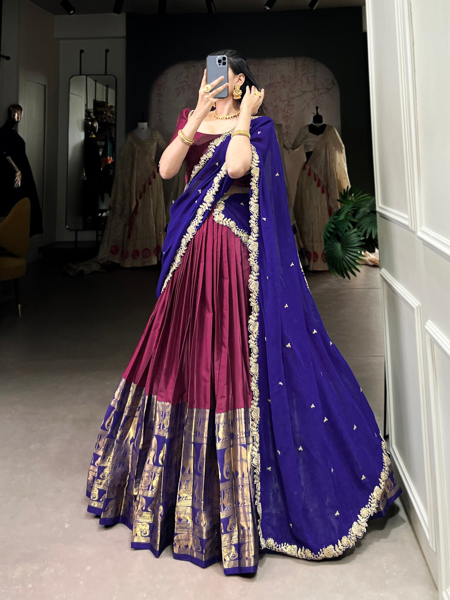 Narayan Pattu Zari Woven Pink Lehenga Set with Embroidered Georgette Dupatta