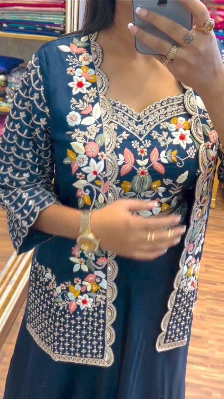 Party Wear Embroidery Shrug And Lehenga Collection