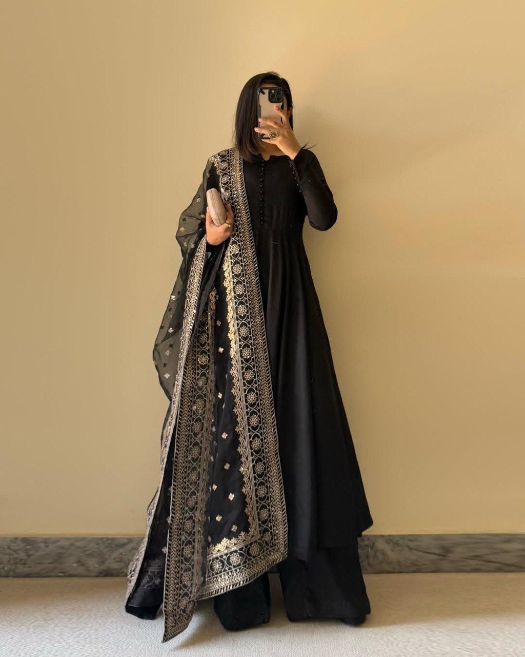 Elegant Chinon Silk Plain Suit Set with Soft Net Thread-Sequence Dupatta | Party Wear | Ethnic Fashion
