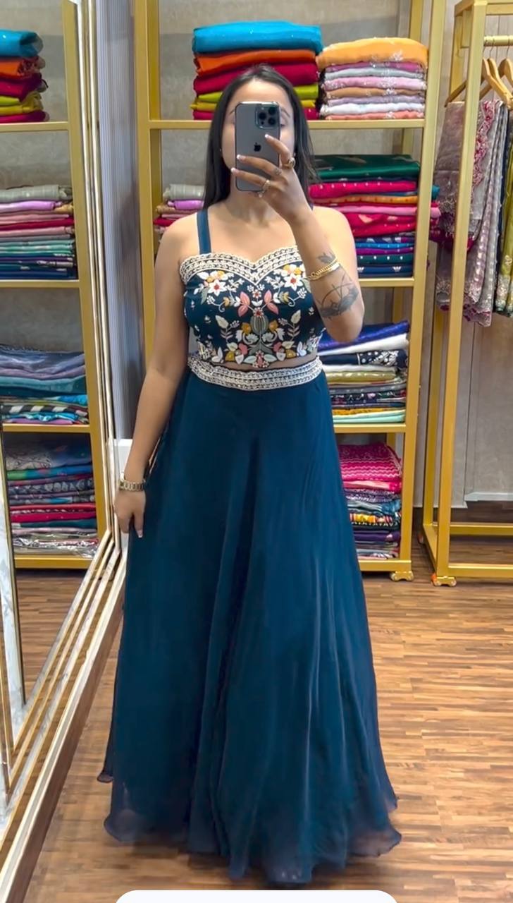 Party Wear Embroidery Shrug And Lehenga Collection