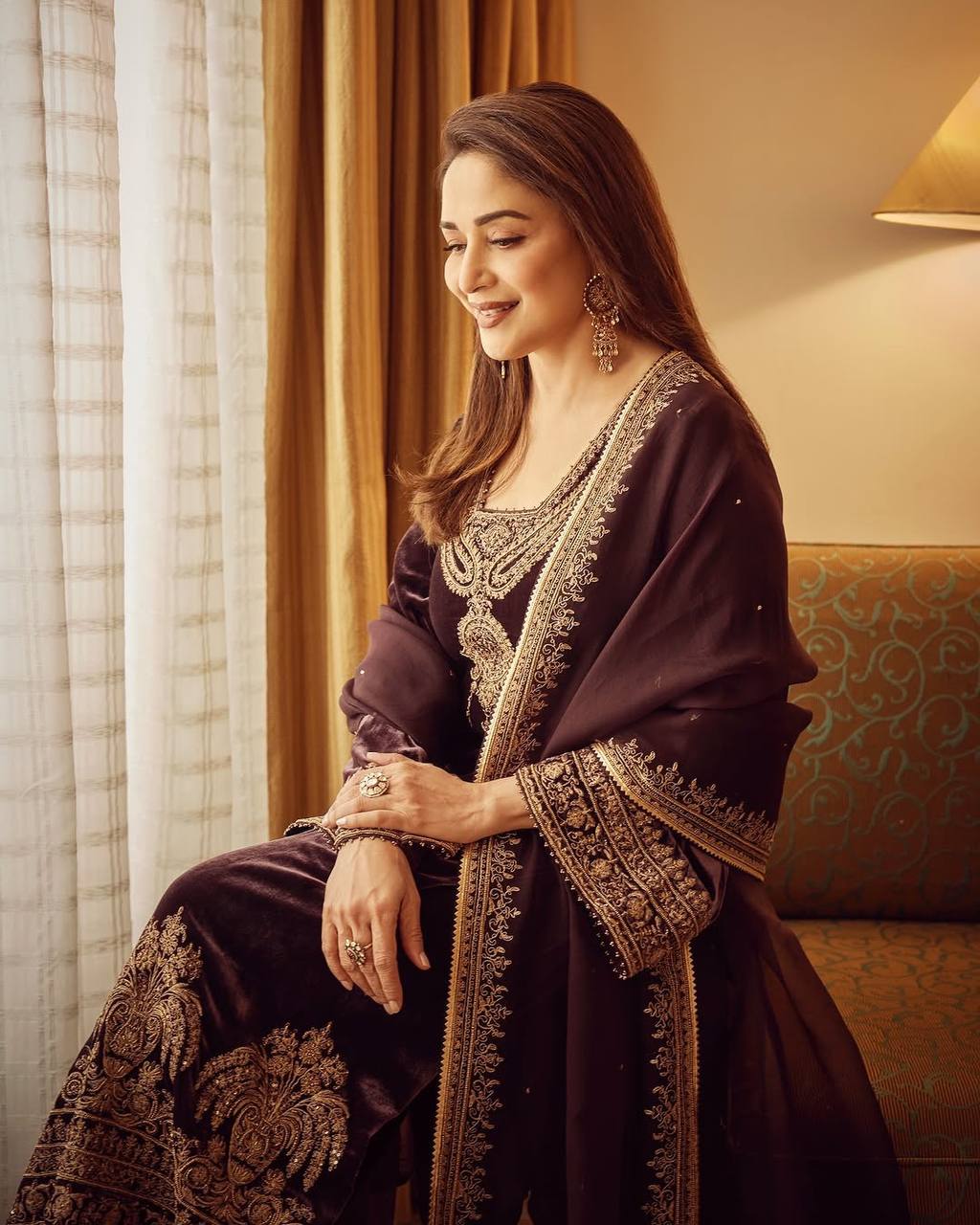 Heavy Chinon Silk Embroidered Suit Set with Dupatta – Fully Stitched Partywear Ethnic Outfit for Women