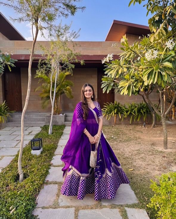Faux Georgette Semi-Stitched Lehenga Set with Thread & Sequin Embroidery