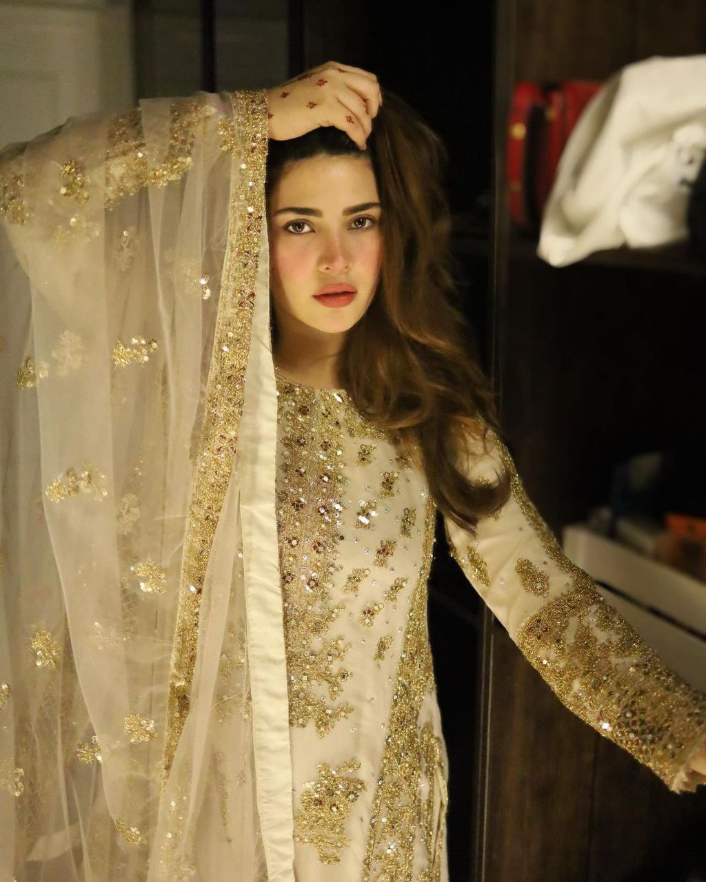 Heavy Fox Georgette White Sharara Suit with Codding Sequence Embroidery