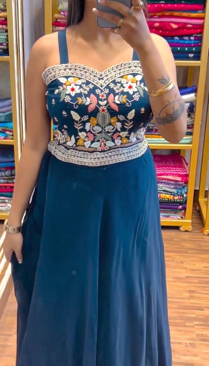 Party Wear Embroidery Shrug And Lehenga Collection