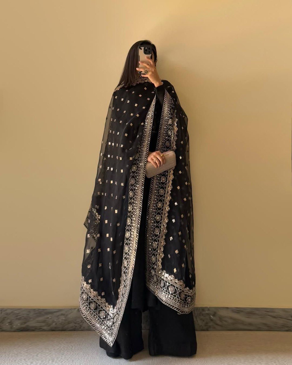 Elegant Chinon Silk Plain Suit Set with Soft Net Thread-Sequence Dupatta | Party Wear | Ethnic Fashion