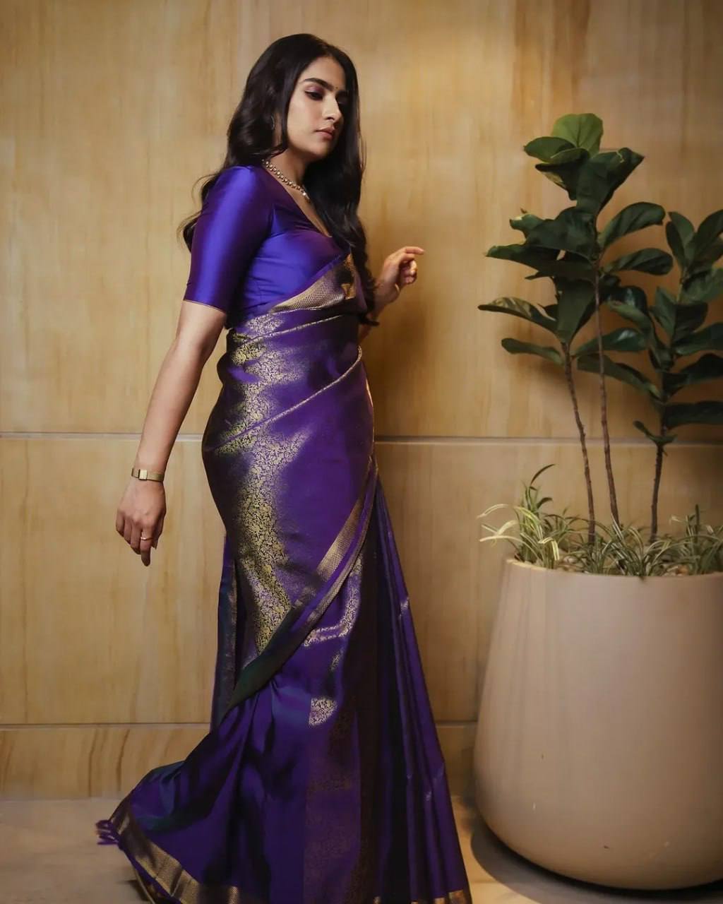 Royal Blue Soft Lichi Silk Saree with Rich Pallu & Jacquard Work