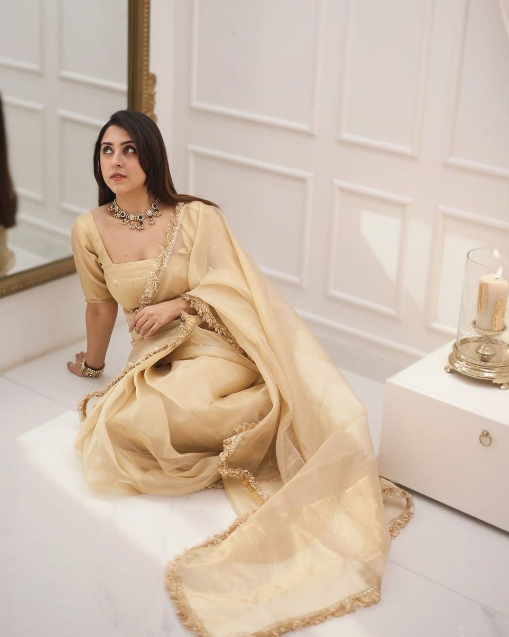 Goldy Crazy Saree with Micro Inner and Matching Blouse