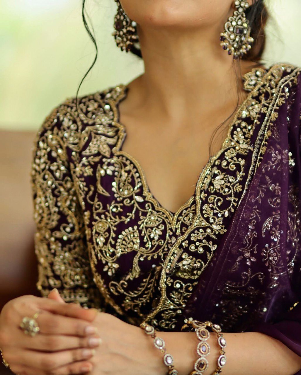 Luxury Heavy Organza Silk Saree with Thread and Sequins Embroidery and Matching Blouse – Elegant Party Wear Saree