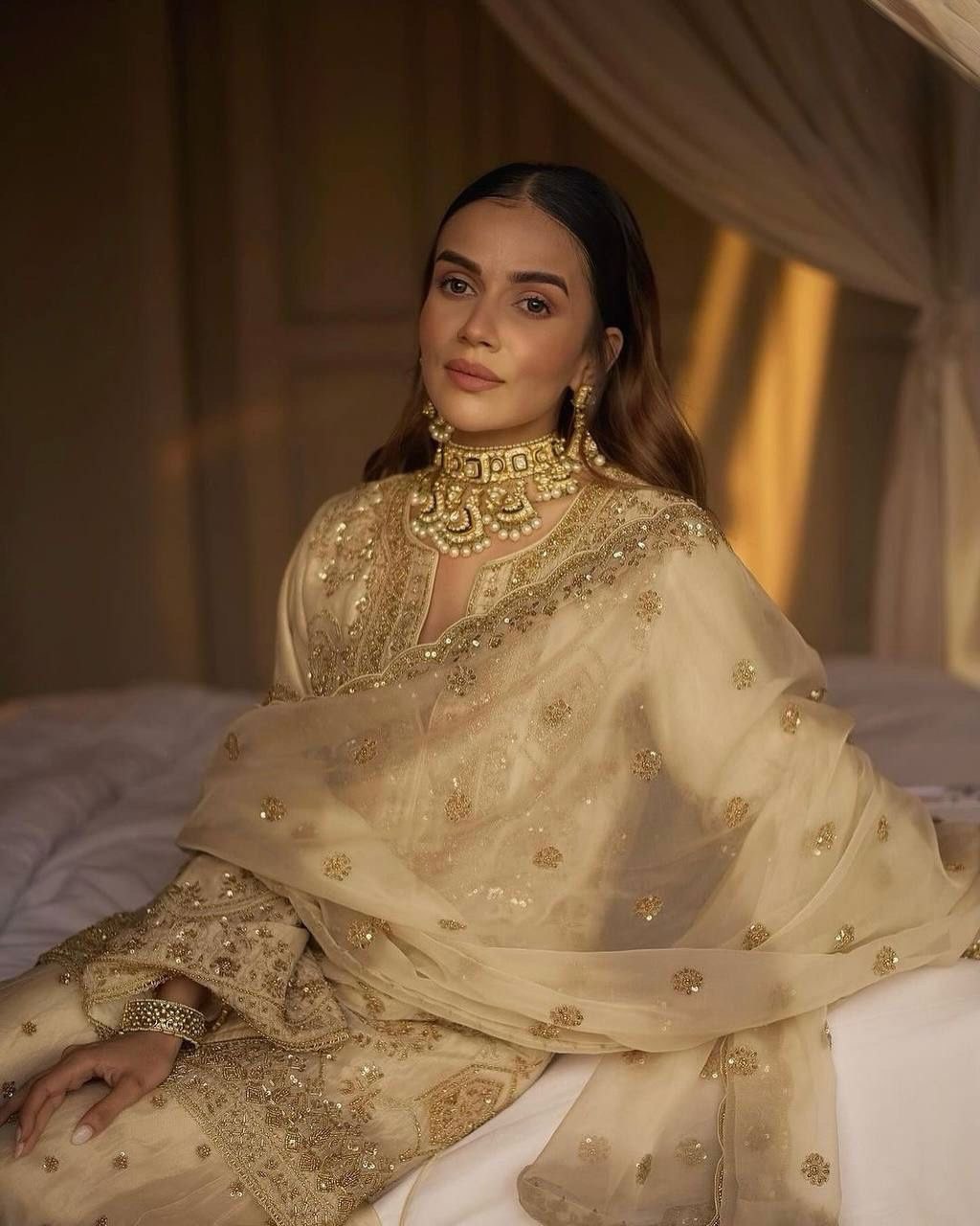 Elegant Chinon Silk Embroidered Top Plazo Set with Organza Dupatta – Fully Stitched Ethnic Ensemble