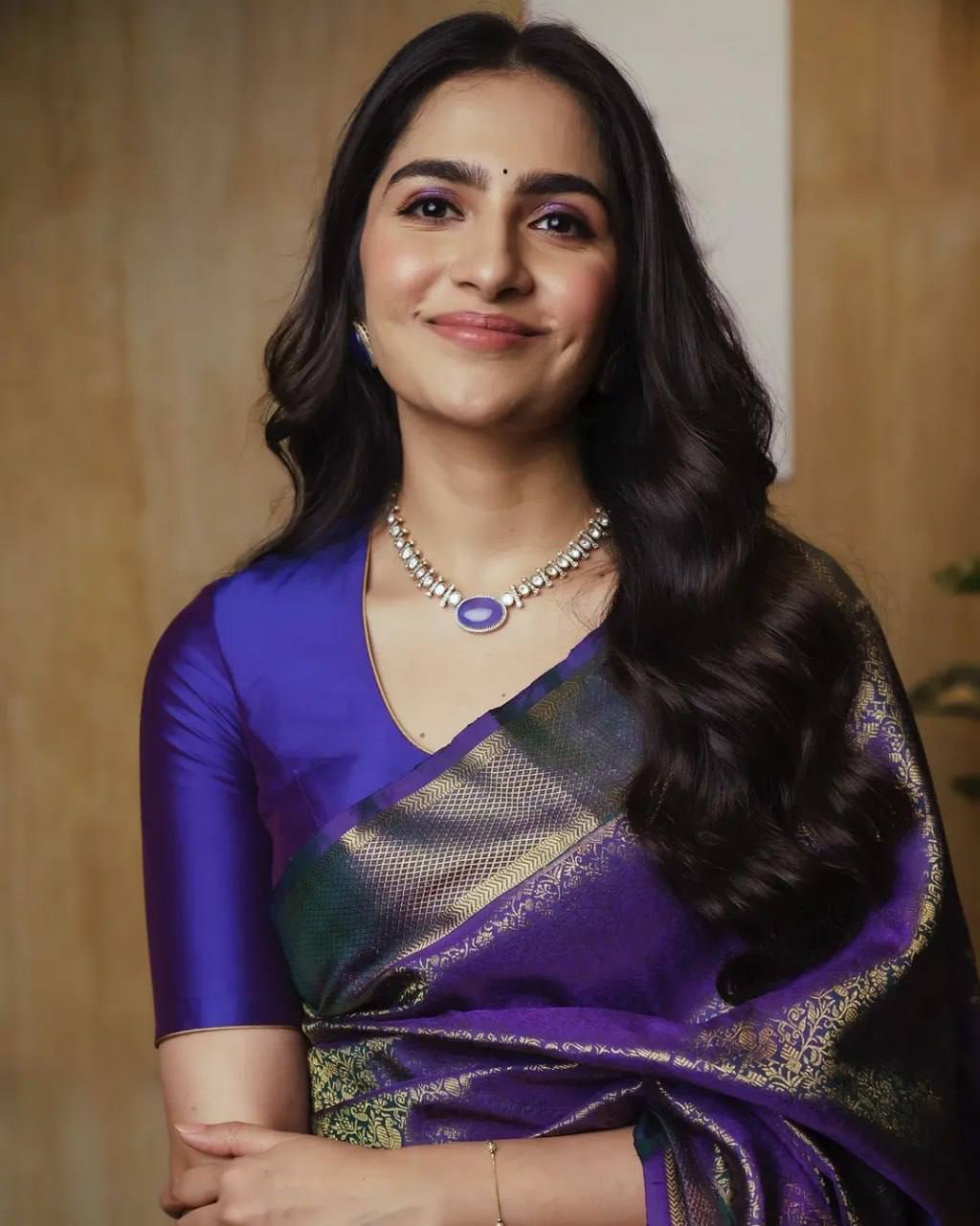 Royal Blue Soft Lichi Silk Saree with Rich Pallu & Jacquard Work