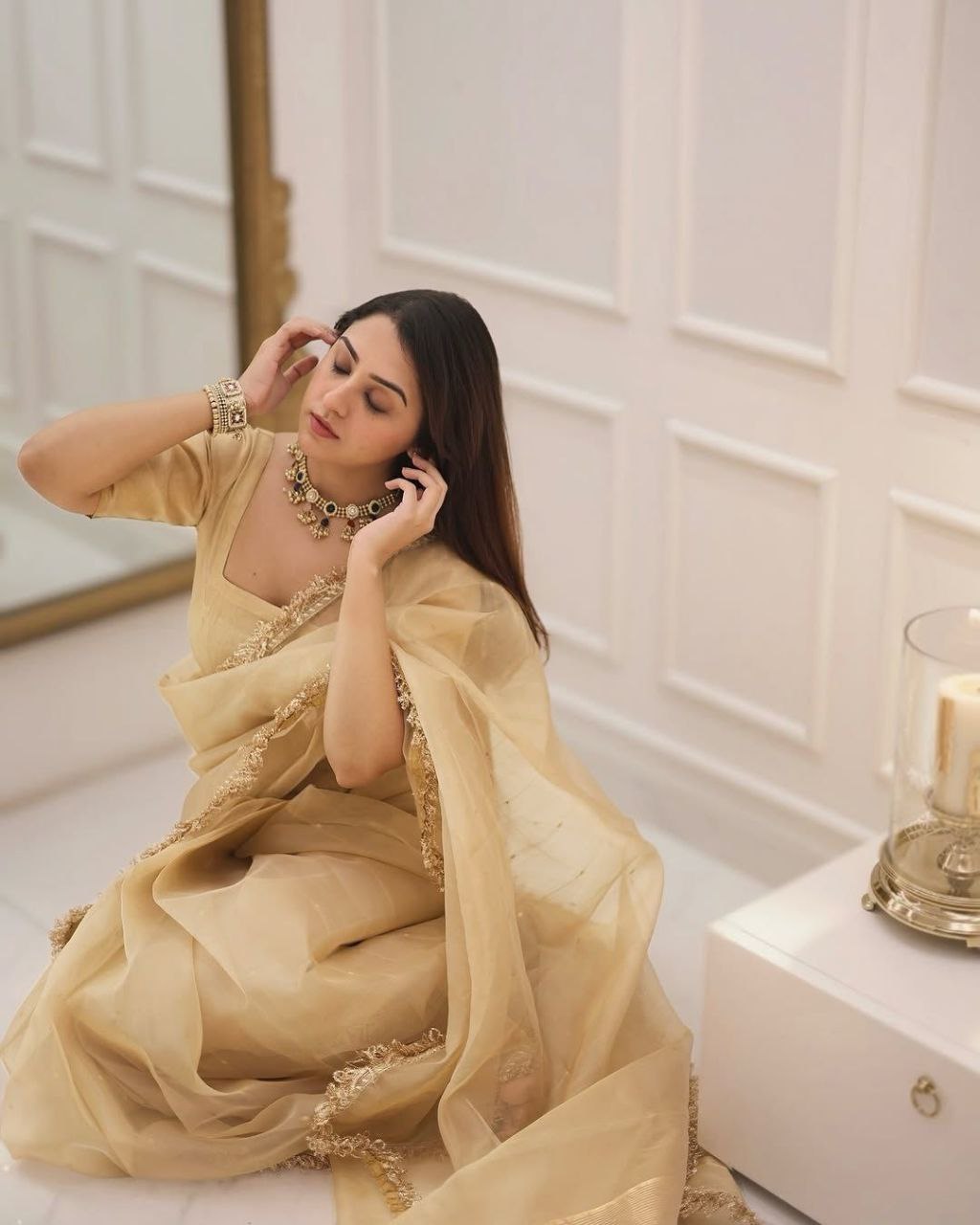 Goldy Crazy Saree with Micro Inner and Matching Blouse