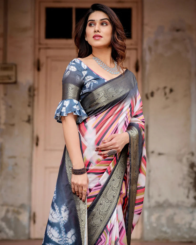 Pure Silk Digital Printed Occasions Wear Special Saree