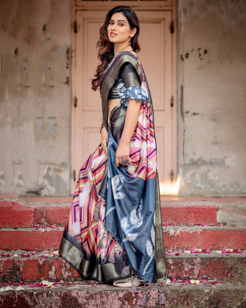 Pure Silk Digital Printed Occasions Wear Special Saree
