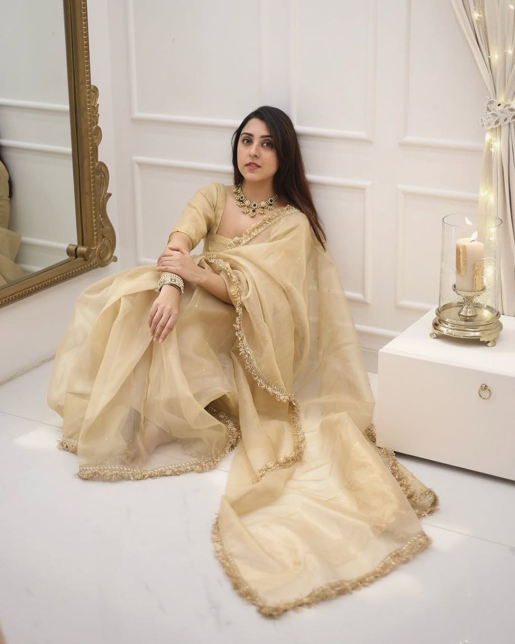 Goldy Crazy Saree with Micro Inner and Matching Blouse