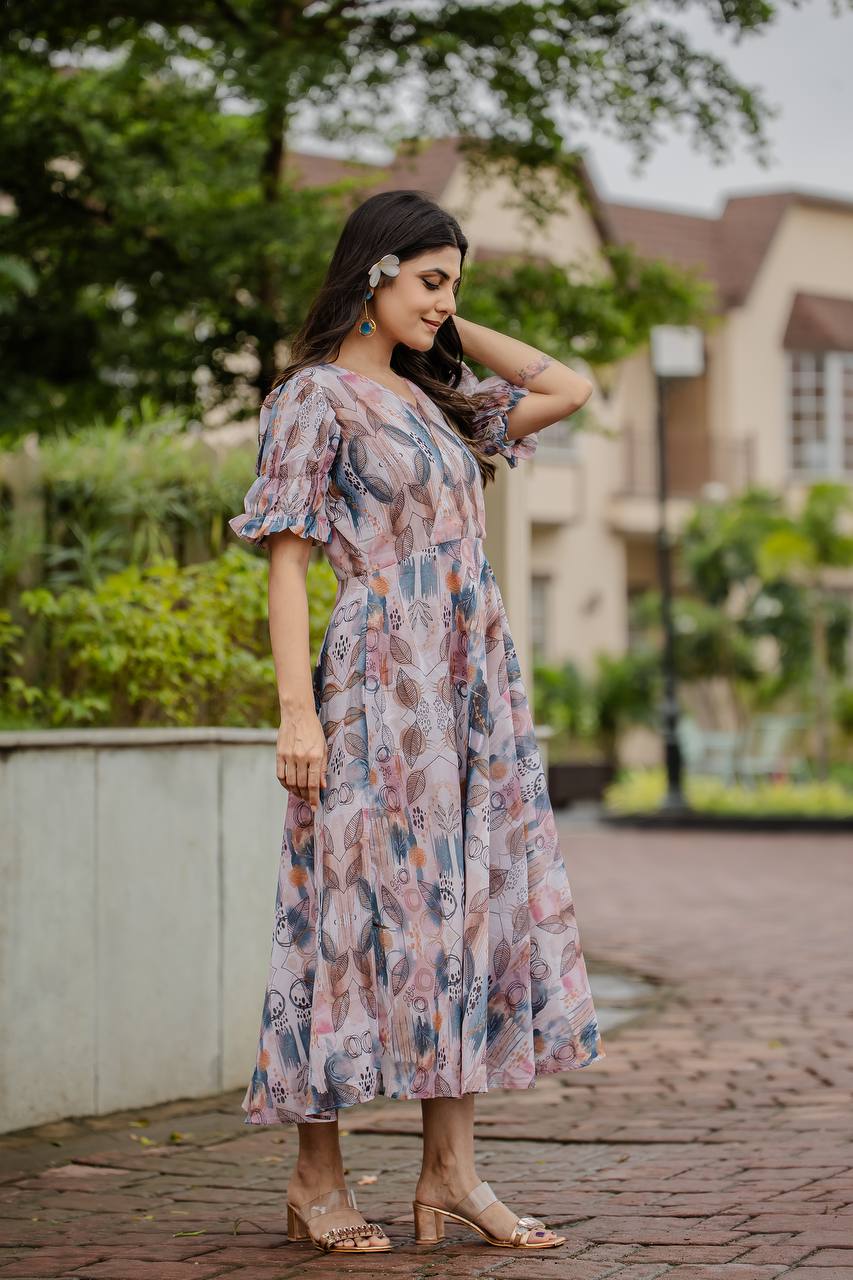 Stylish Georgette Gown Maxi Dress