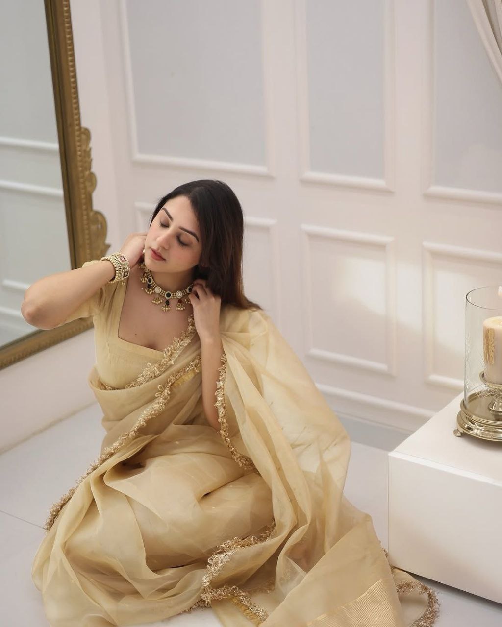 Goldy Crazy Saree with Micro Inner and Matching Blouse
