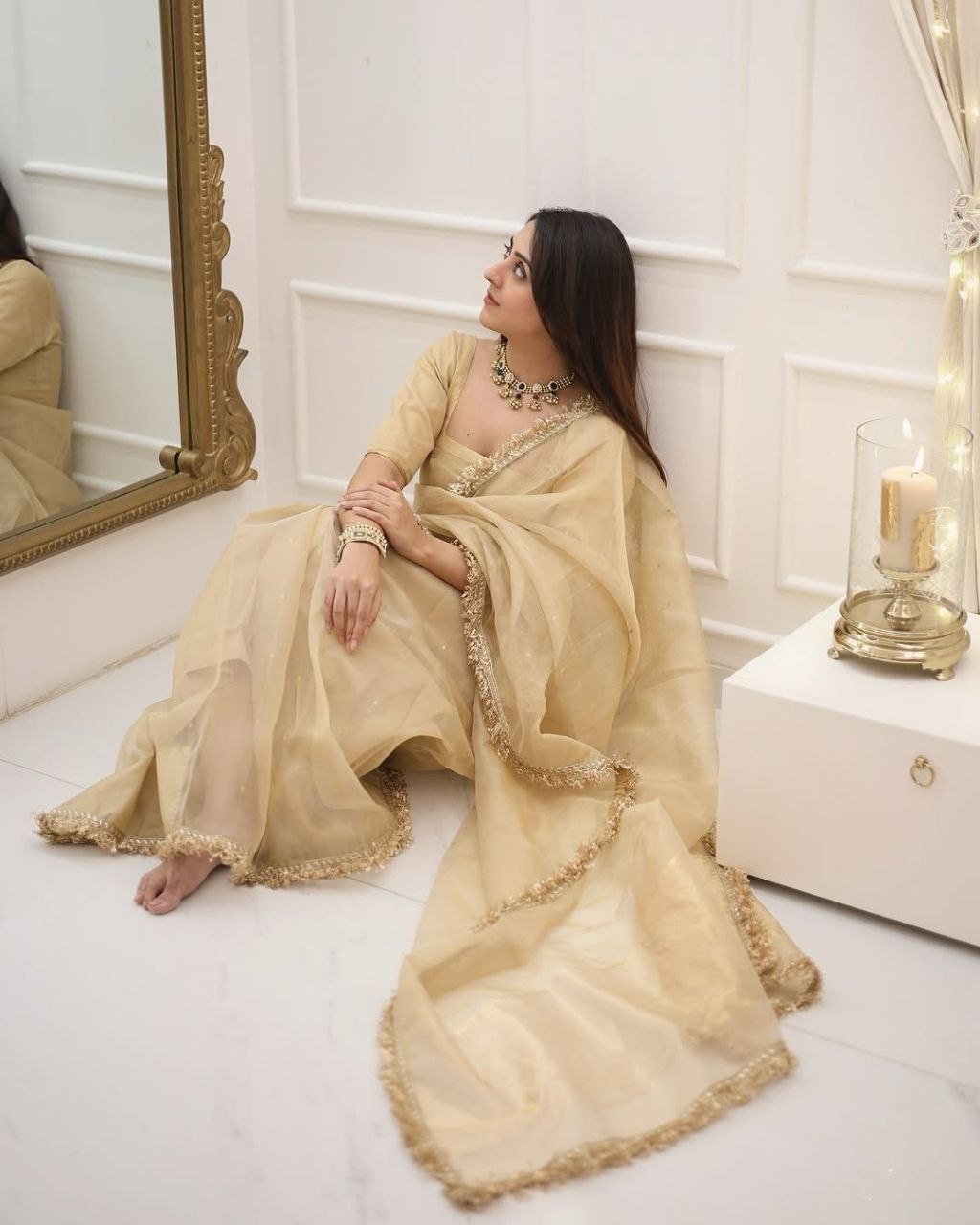 Goldy Crazy Saree with Micro Inner and Matching Blouse