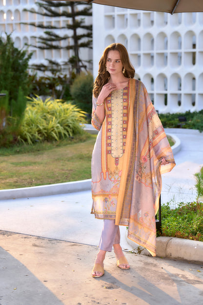 Elegant Silk Blend Embroidered Kurta Set with Dupatta | Traditional Ethnic Wear for Women
