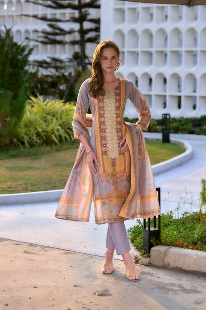 Elegant Silk Blend Embroidered Kurta Set with Dupatta | Traditional Ethnic Wear for Women