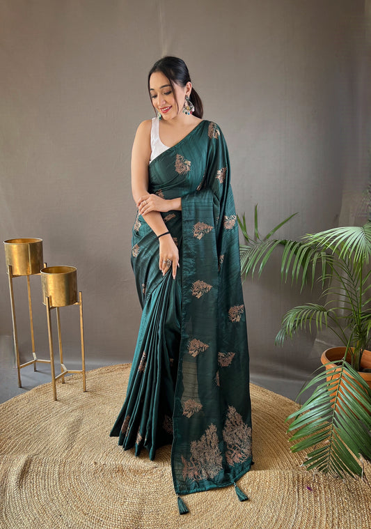 Green Amaya Silk Embroidered Saree