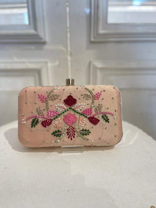 Elegant Satin Clutch for Women – Bridal, Festive & Evening Purse with Chain