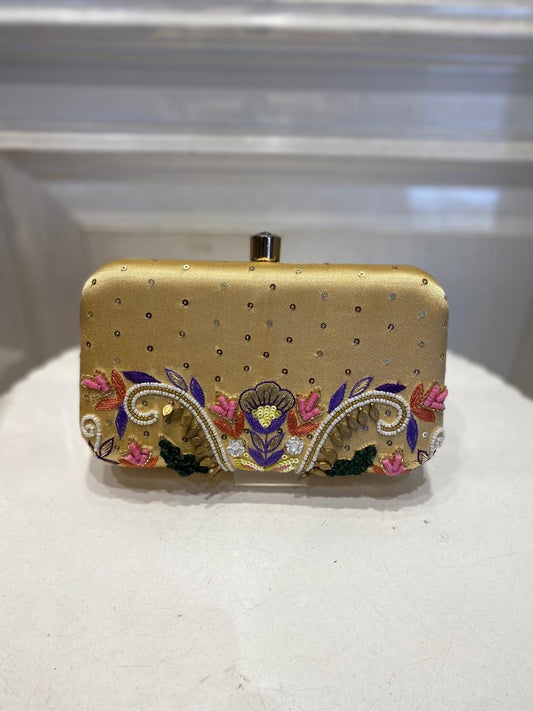 Luxury Poly Satin Clutch – Detachable Chain, Ideal for Weddings & Celebrations