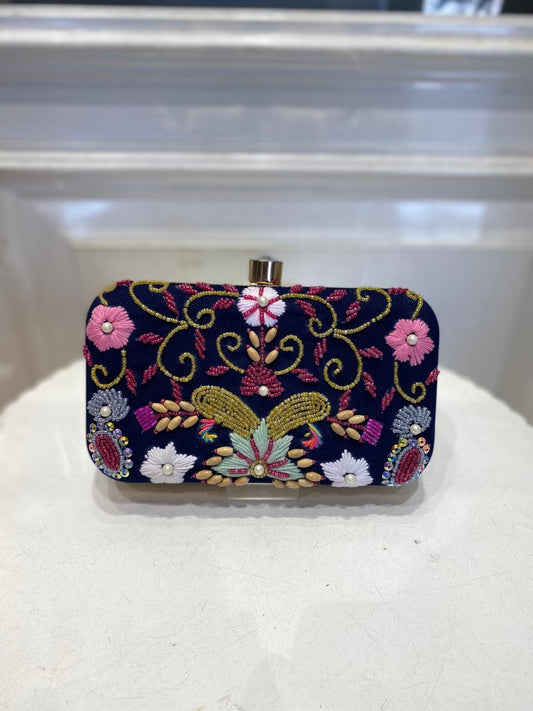 Poly Satin Clutch Bag for Women – Detachable Chain, Perfect for Bridal & Party Wear
